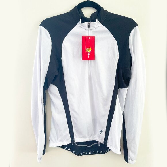 Specialized Male Cycling Jersey Medium Black & White 100% Polyester NEW W/ TAGS - Picture 1 of 5